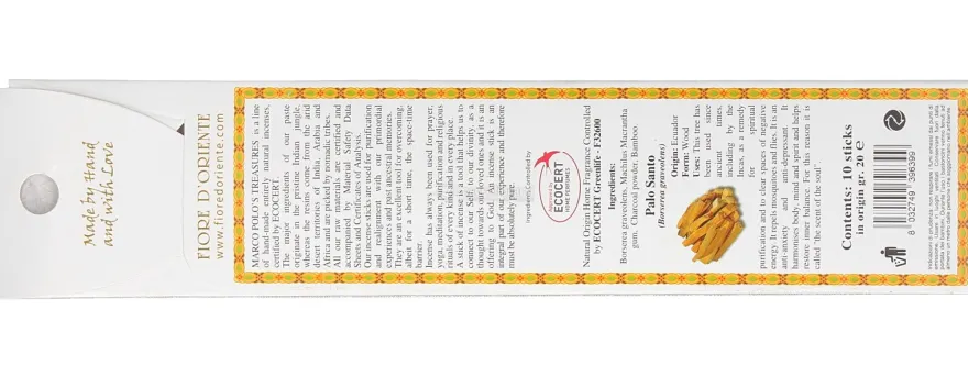 Incenso Marco Polo's Treasures - Palo Santo - 10 Stick