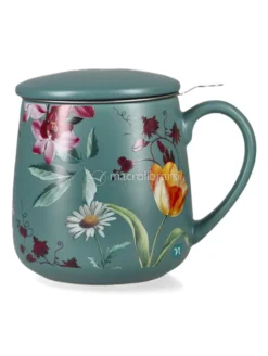 Infusiera in Ceramica con Filtro in Acciaio "Rituali Botanici" - Ottanio - 400 ml