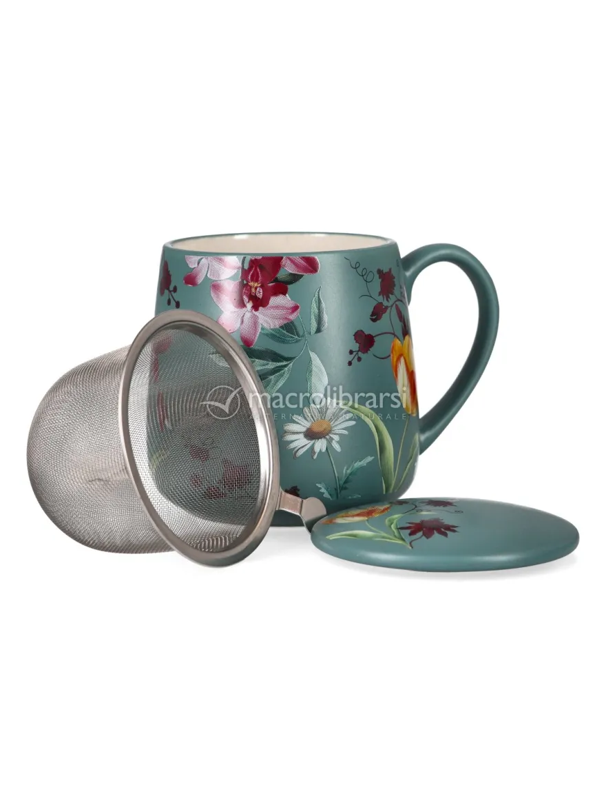 Infusiera in Ceramica con Filtro in Acciaio "Rituali Botanici" - Ottanio - 400 ml