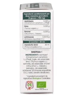 Integraflor - Sinergia 1: Miscela Ravintsara, Timo e Limone Bio + Olio di Mandorle Dolci Bio