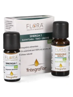 Integraflor - Sinergia 1: Miscela Ravintsara, Timo e Limone Bio + Olio di Mandorle Dolci Bio
