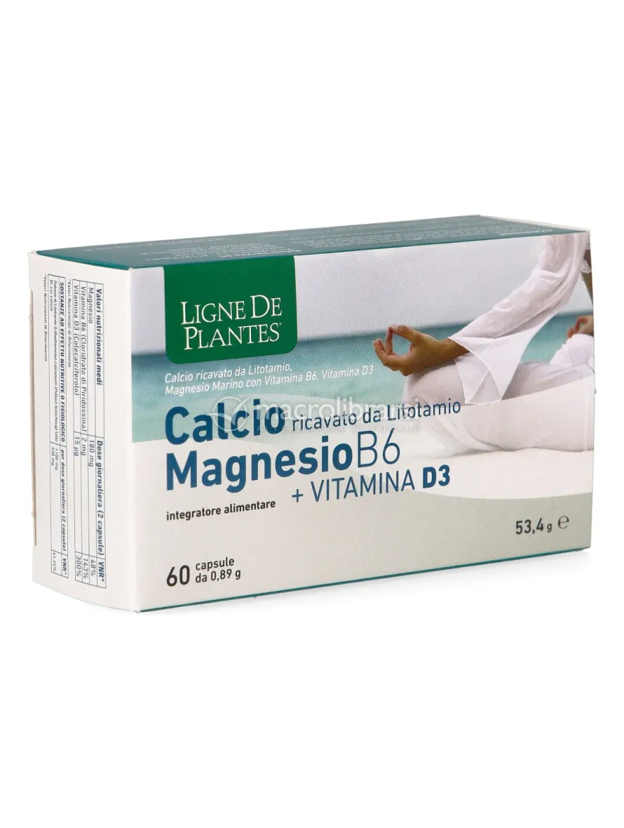 Integratore di Calcio, Magnesio, Vitamina B6 + Vitamina D3 in Capsule