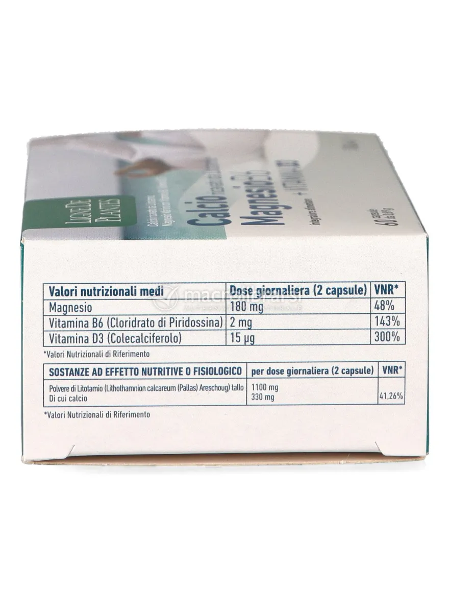 Integratore di Calcio, Magnesio, Vitamina B6 + Vitamina D3 in Capsule