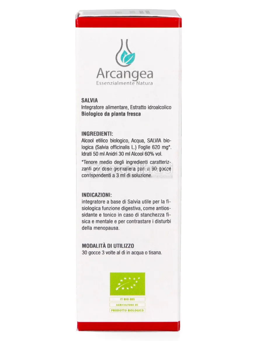 Integratore di Salvia Biologica - Soluzione Idroalcolica Foglie
