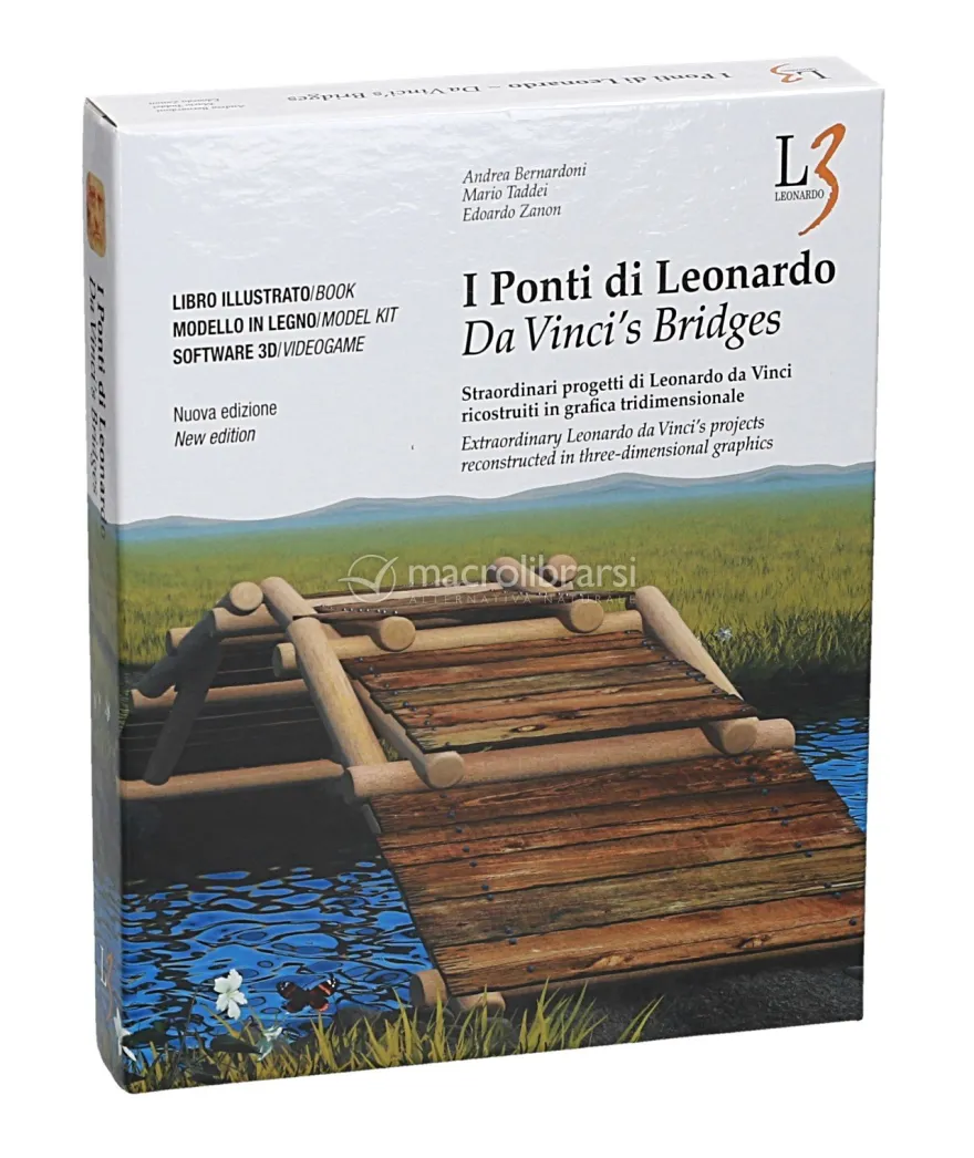 I Ponti di Leonardo - Da Vinci's Bridges + Modello in Legno e DVD Software 3D