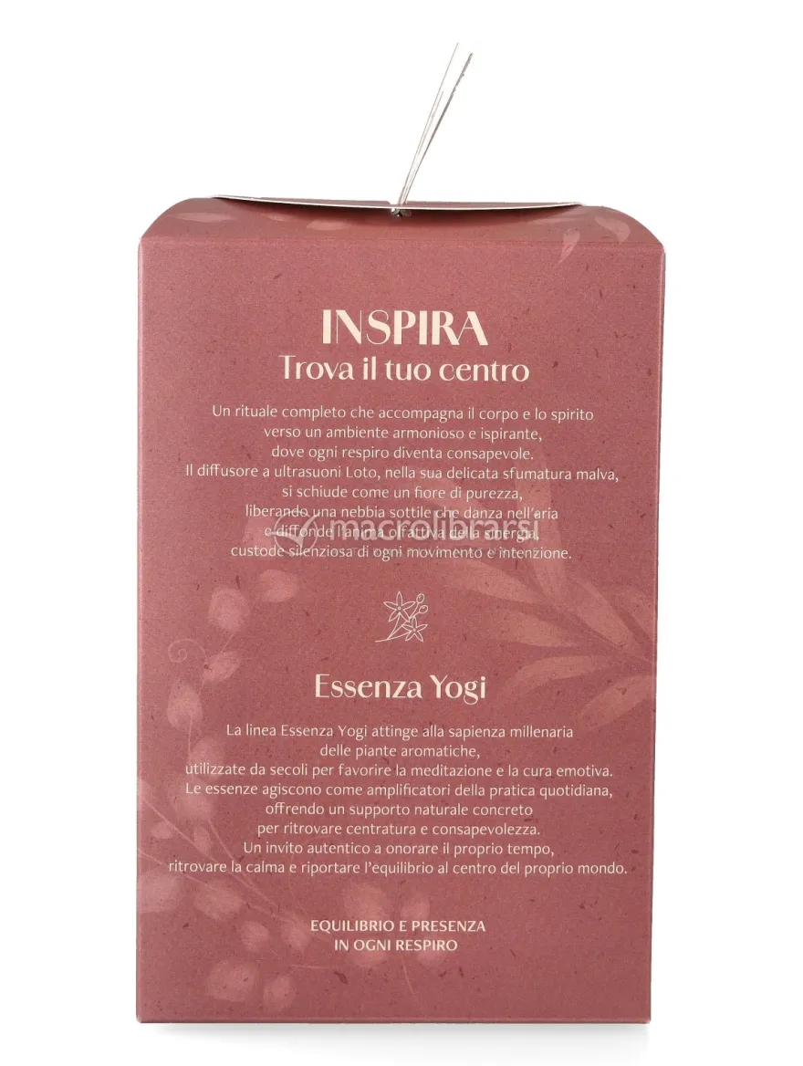 Kit "Inspira" con Diffusore a Ultrasuoni Loto e Sinergia Essenza Yogi