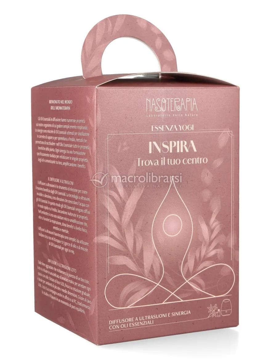 Kit "Inspira" con Diffusore a Ultrasuoni Loto e Sinergia Essenza Yogi