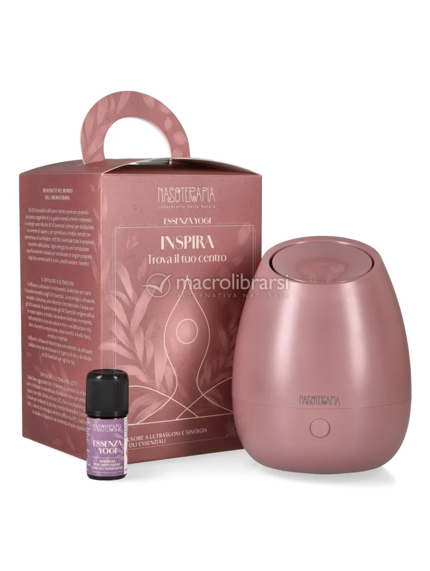 Kit "Inspira" con Diffusore a Ultrasuoni Loto e Sinergia Essenza Yogi