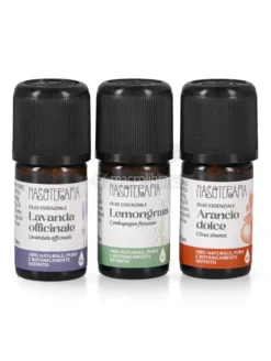Kit Respira Relax - Diffusore a Ultrasuoni Bloom Viola + 3 Oli Essenziali Arancio Dolce, Lemongrass