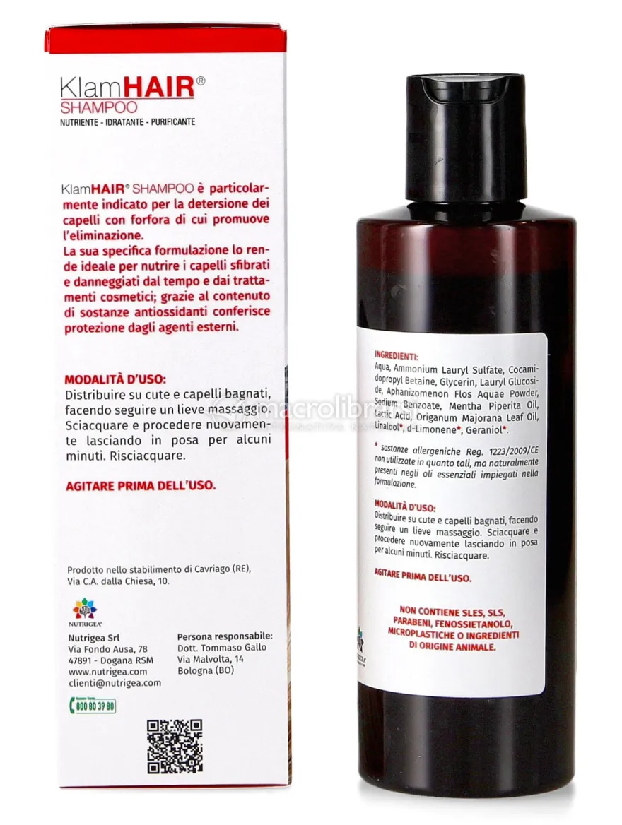 Klamhair - Shampoo Antiforfora e Anticaduta a base di Microalghe Klamath