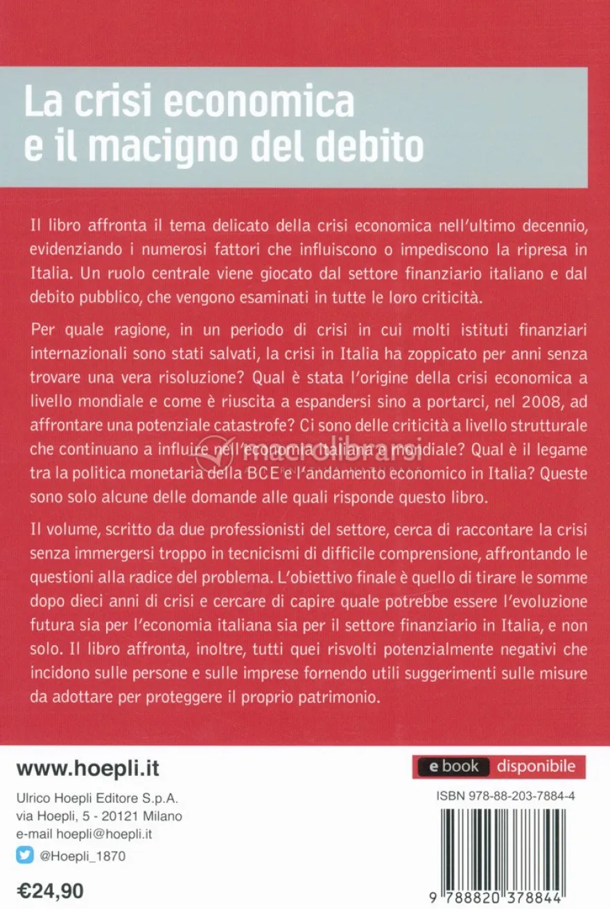 La Crisi Economica e il Macigno del Debito
