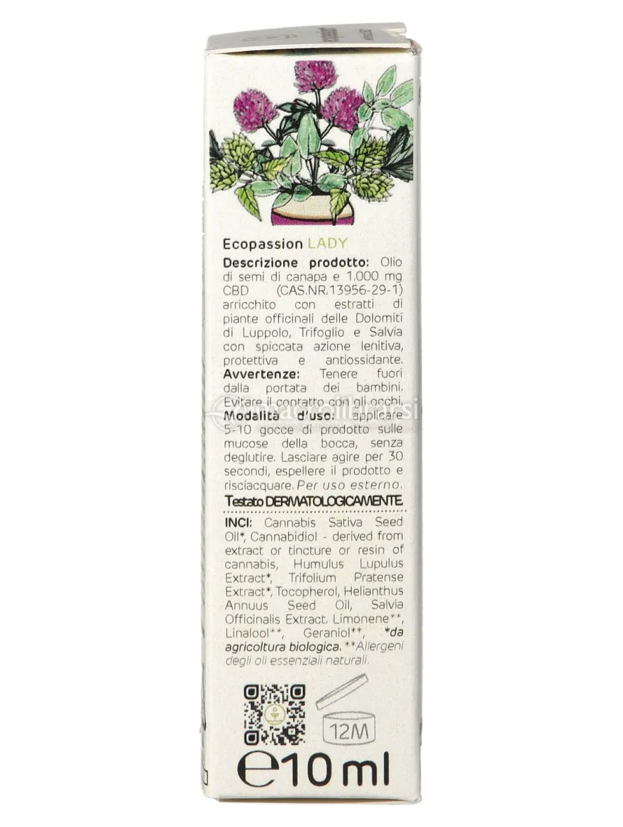 Lady - 10% CBD + Luppolo, Trifoglio e Salvia - 10 ml