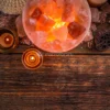 Lampada Braciere in Legno con Sale Himalayano