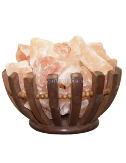 Lampada Braciere in Legno con Sale Himalayano