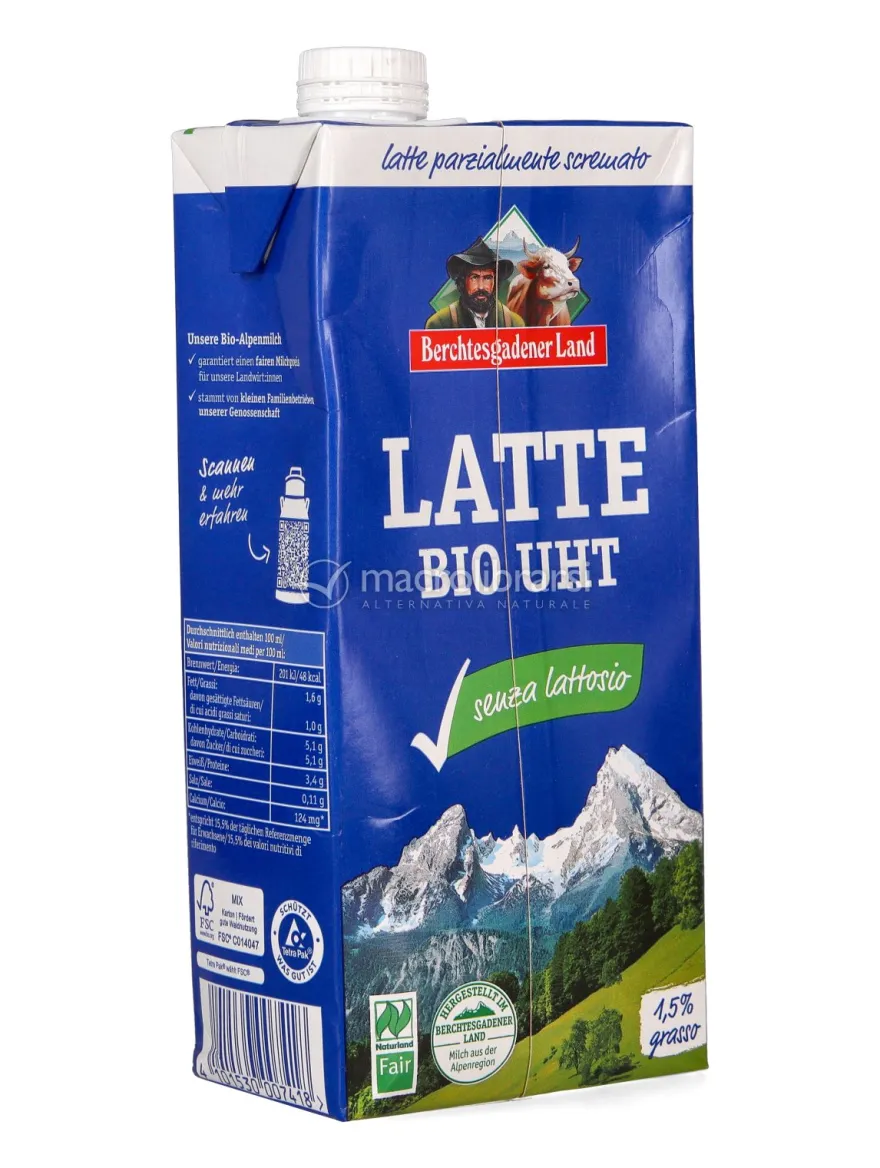 Latte Bio UHT - Parzialmente Scremato - Senza Lattosio