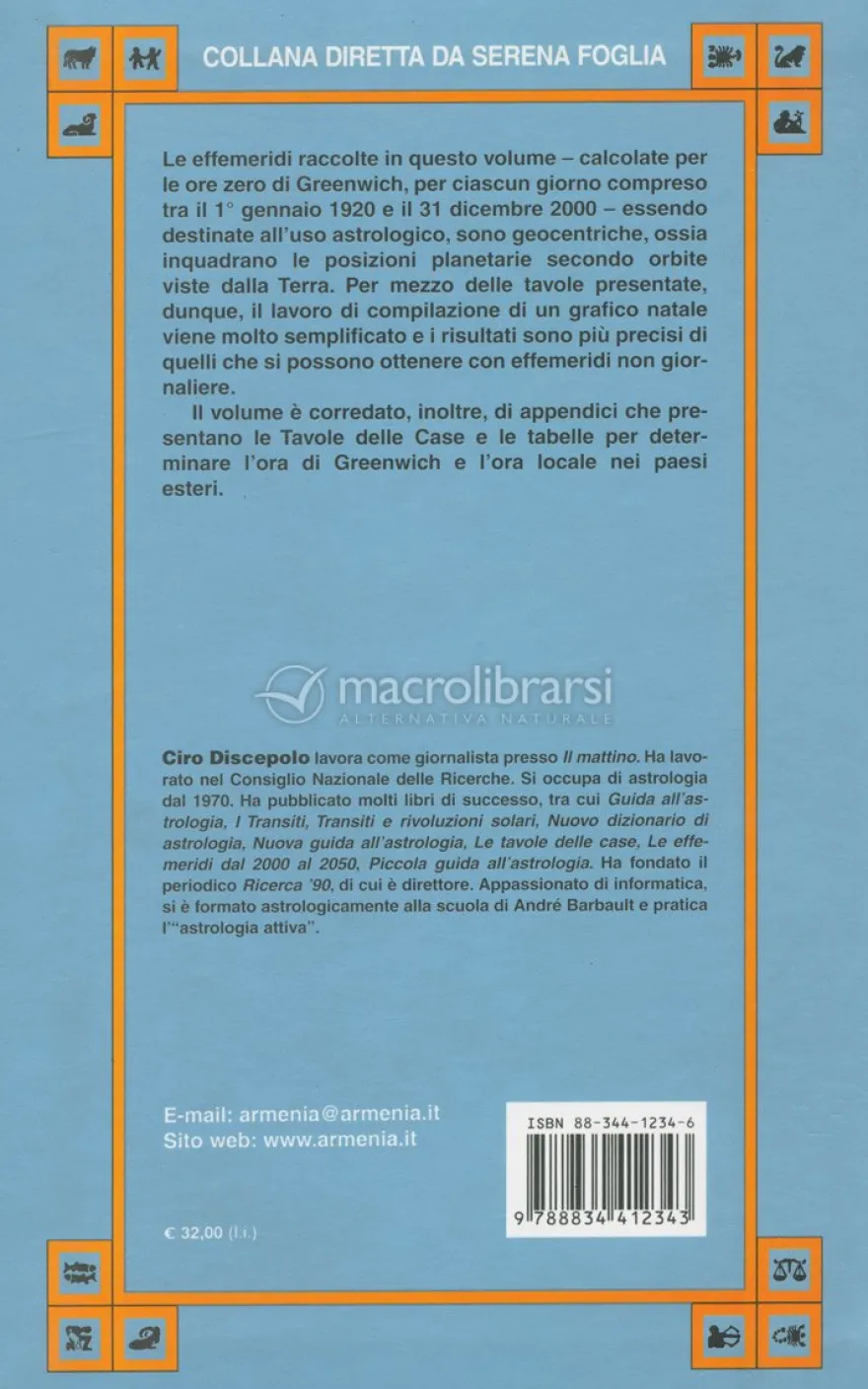 Le Effemeridi dal 1920 al 2000
