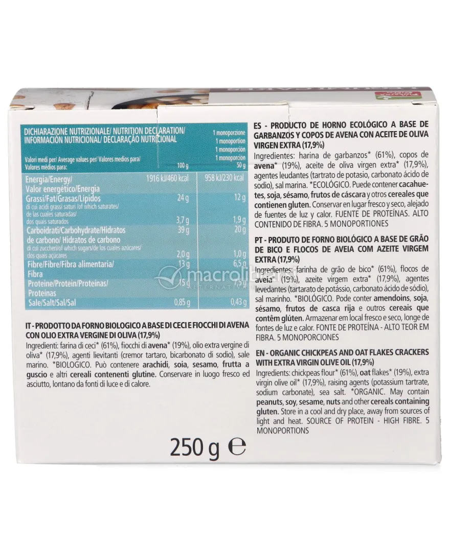 Legumi Cakes - Crackers di Ceci Bio - 250 G