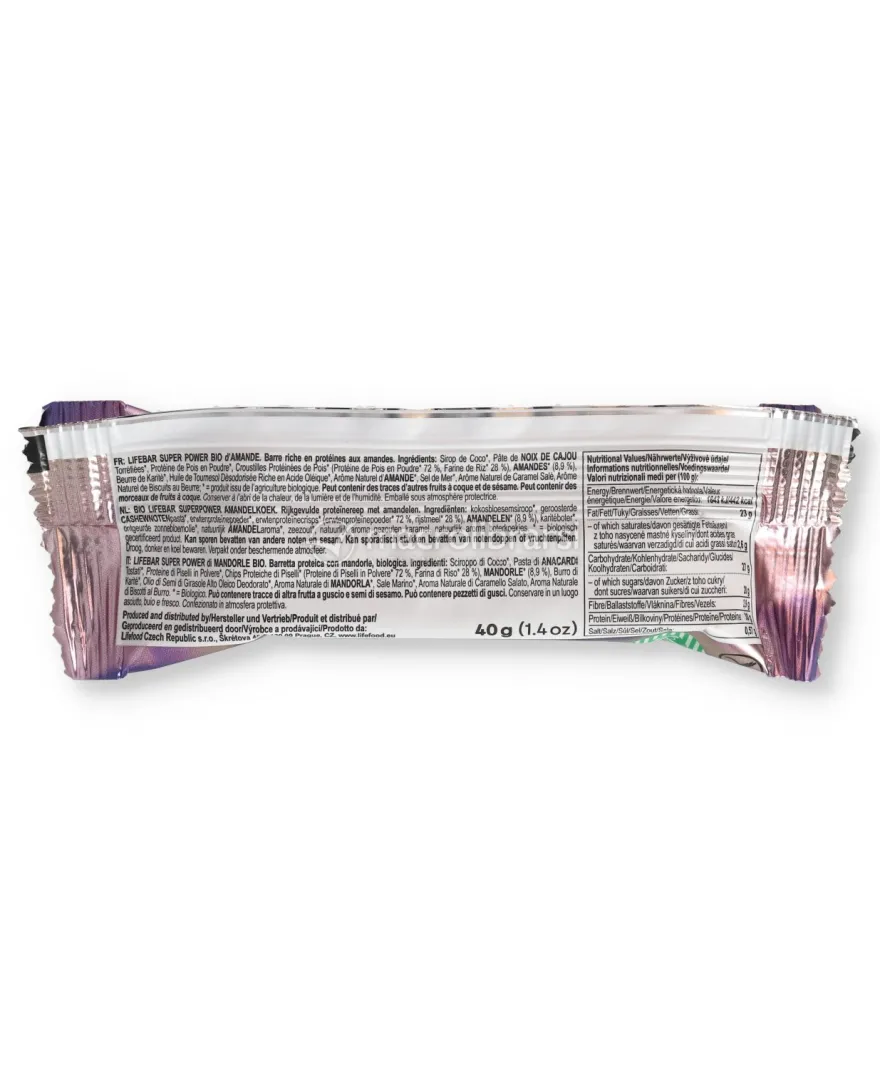Lifebar Super Power - Barretta Vegan Protein Cookie alle Mandorle