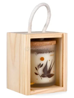 Little Box Legno Serenity - Candela Profumata a Base di Cera di Soia - Mela & Spezie
