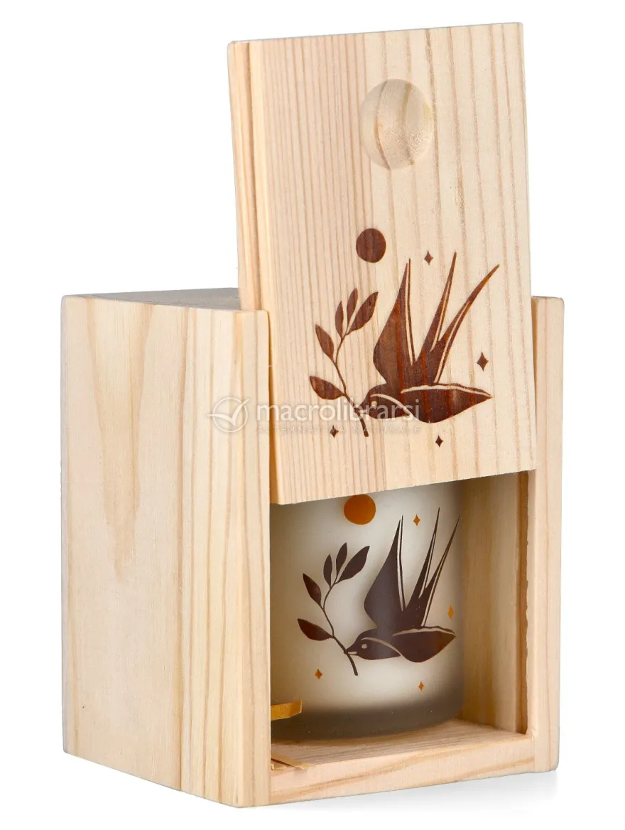 Little Box Legno Serenity - Candela Profumata a Base di Cera di Soia - Mela & Spezie