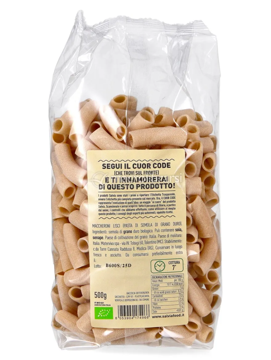 Maccheroni Lisci Semola di Grano Duro