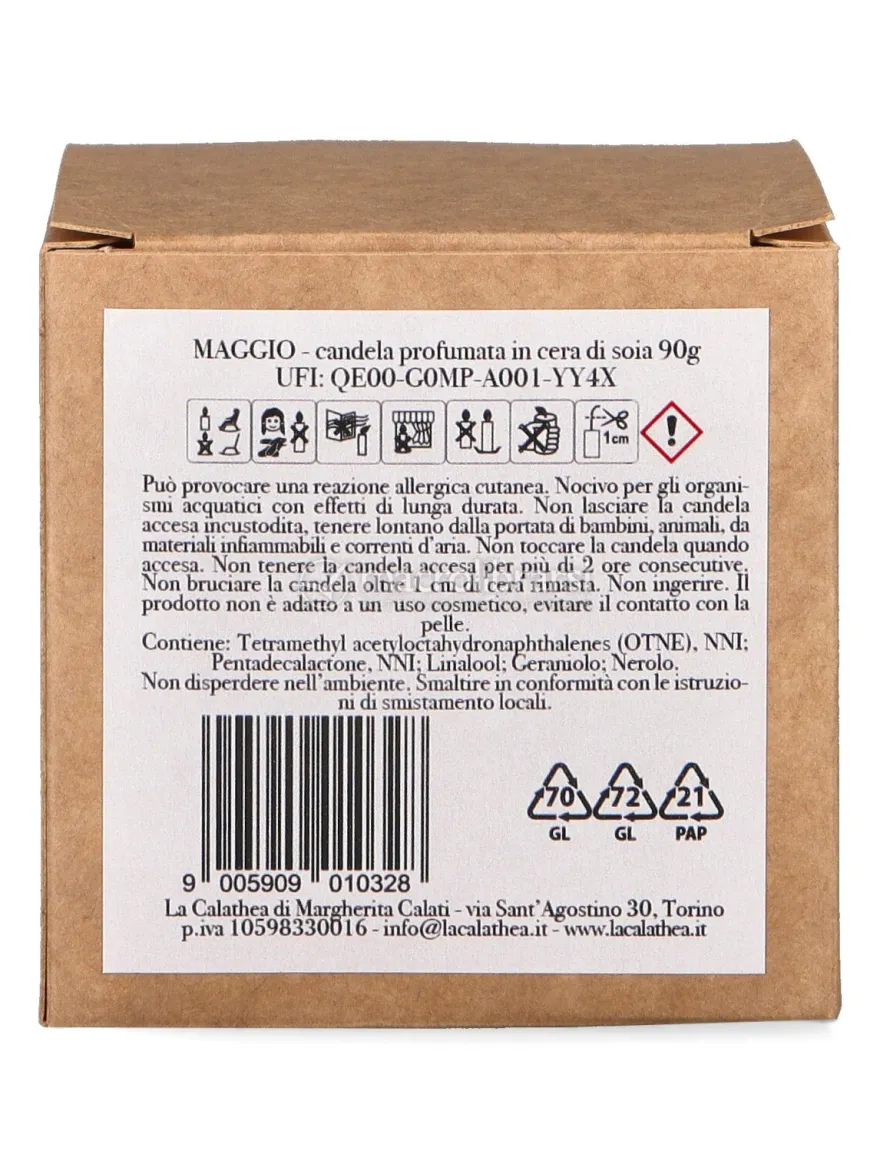 Maggio - Candela Profumata in Cera di Soia - 90g