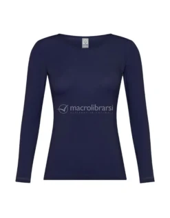 Maglia Girocollo in Tencel a maniche lunghe - Blu - Taglia L/XL