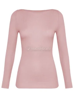 Maglia Scollo a Barchetta in Tencel™ e Cashmere a Manica Lunga - Cipria - Taglia S/M