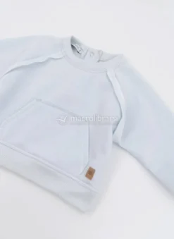 Maglione Bimbo con Tasca - Water Blue - 1m
