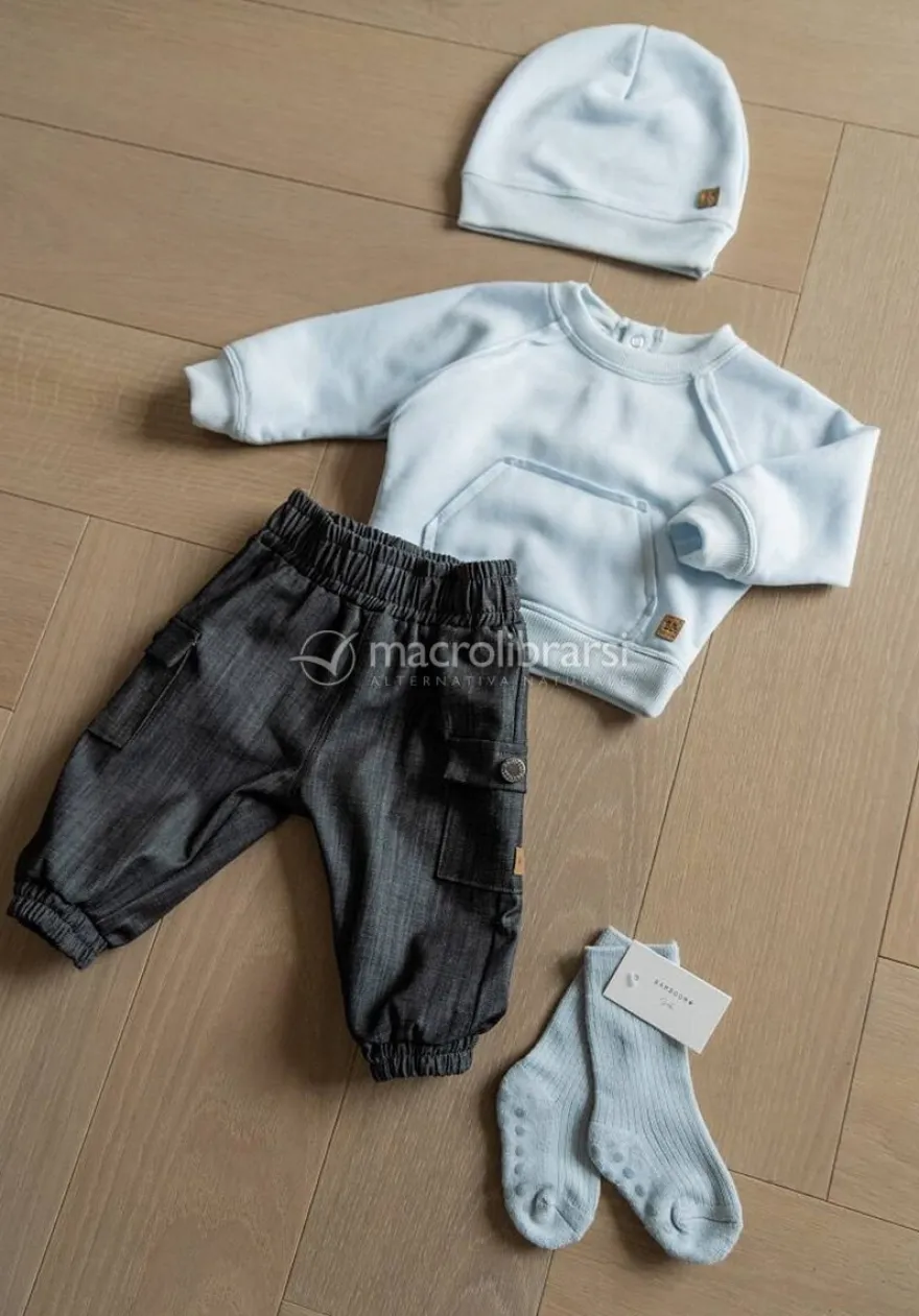 Maglione Bimbo con Tasca - Water Blue - 1m