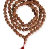 Mala con Grani di Rudraksha e Nappina Rossa