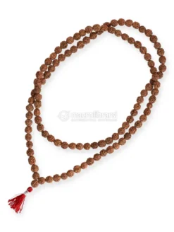 Mala con Grani di Rudraksha e Nappina Rossa