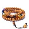 Mala con 7 Pietre Chakra e Grani in Legno Kadam
