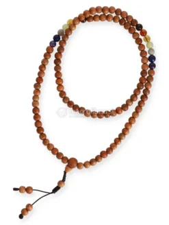 Mala con 7 Pietre Chakra e Grani in Legno Kadam