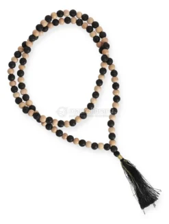 Mala in Legno di Tulsi con Nappina - Pietra Lavica