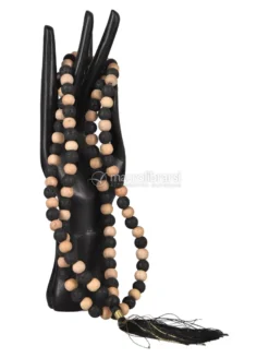 Mala in Legno di Tulsi con Nappina - Pietra Lavica