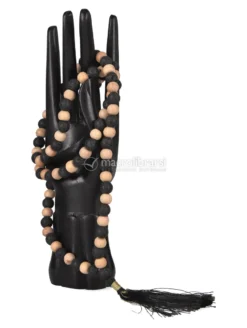 Mala in Legno di Tulsi con Nappina - Pietra Lavica