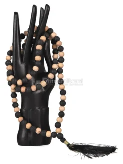 Mala in Legno di Tulsi con Nappina - Pietra Lavica