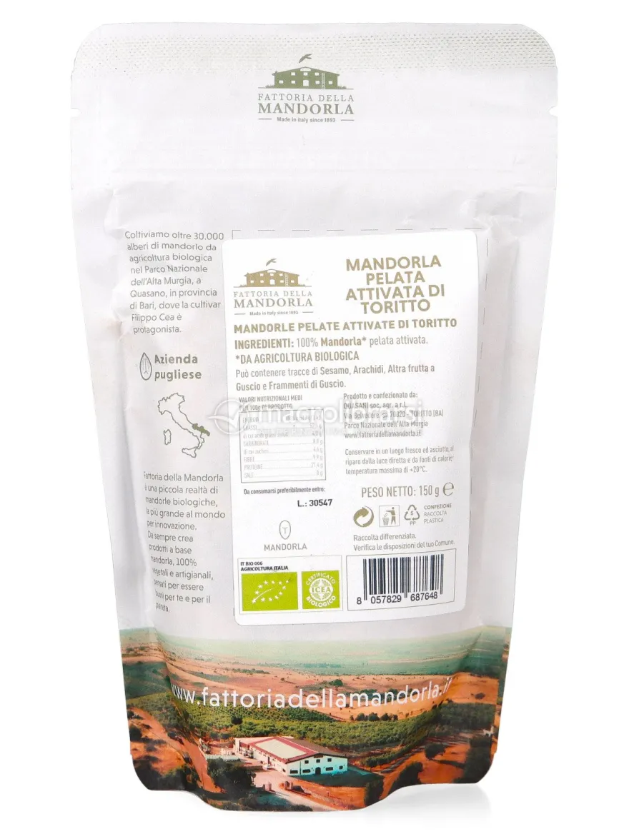 Mandorla di Toritto Pelata Attivata Biologica