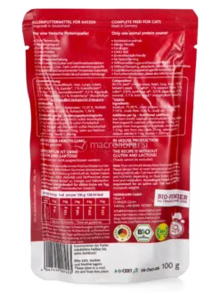 Manzo Bio con Carote e Miglio per Gatti - 100g
