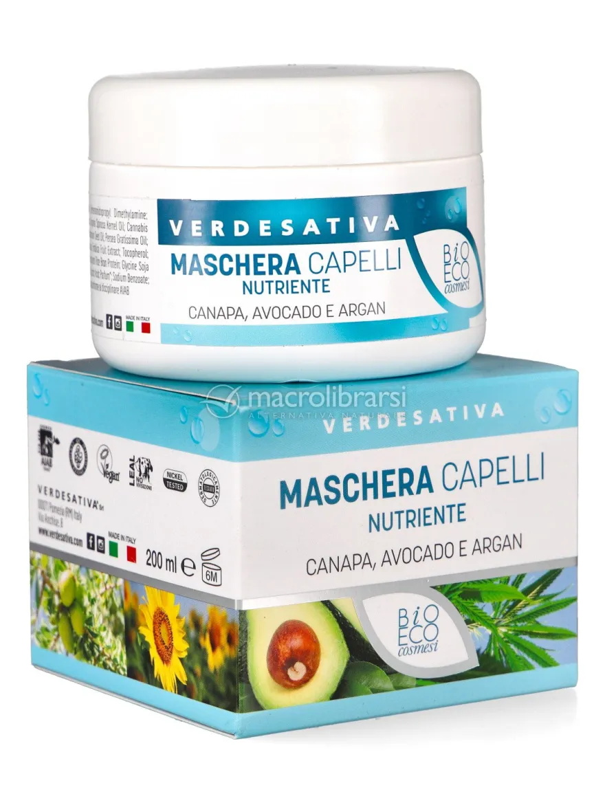 Maschera Capelli Nutriente Canapa, Avocado e Argan