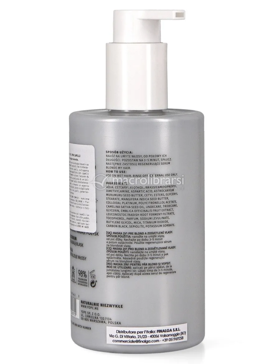 Maschera 2 in1 per Capelli Biondi