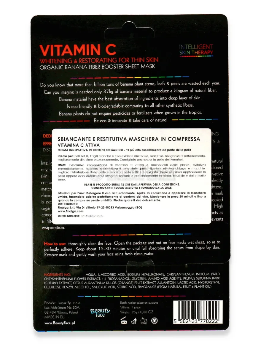 Maschera Viso in Tessuto alla Vitamina C