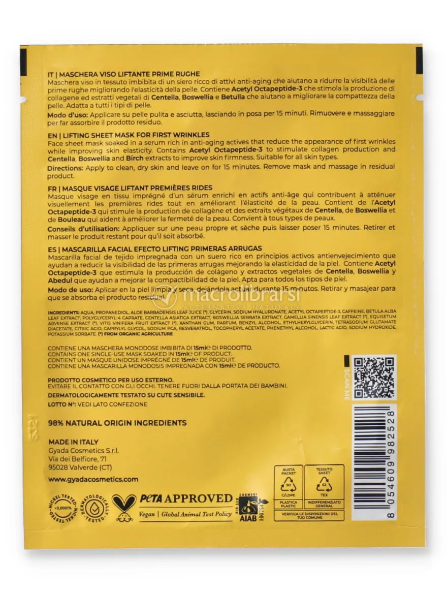 Maschera Viso in Tessuto Liftante Prime Rughe