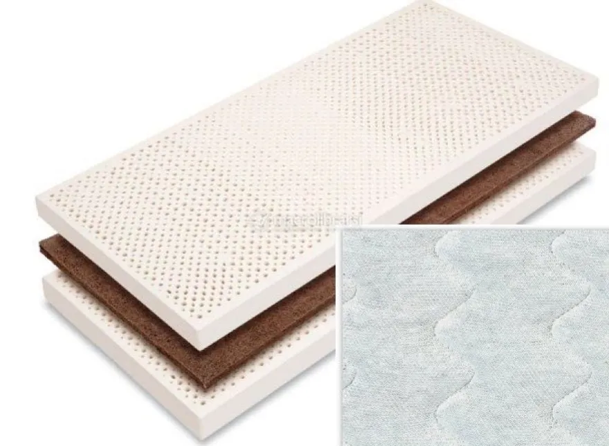 Materasso Cocco Latex - Rivestimento Cotone Imbottito E Termolegato - 80x190