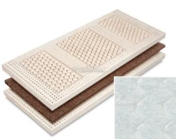 Materasso Cocco Natura - Rivestimento Cotone Imbottito E Termolegato - 80x190