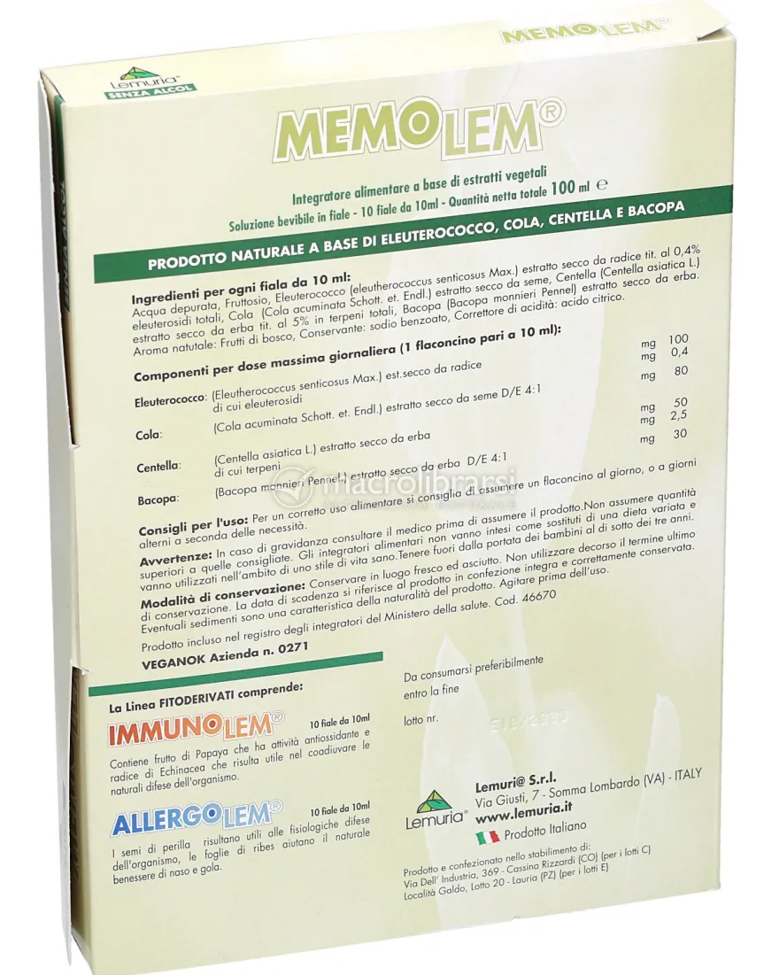 Memolem - Integratore di Erbe Vegetali in Fiale