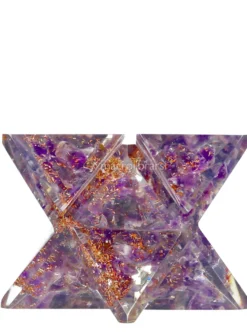 Merkaba Orgonite Ametista e Quarzo