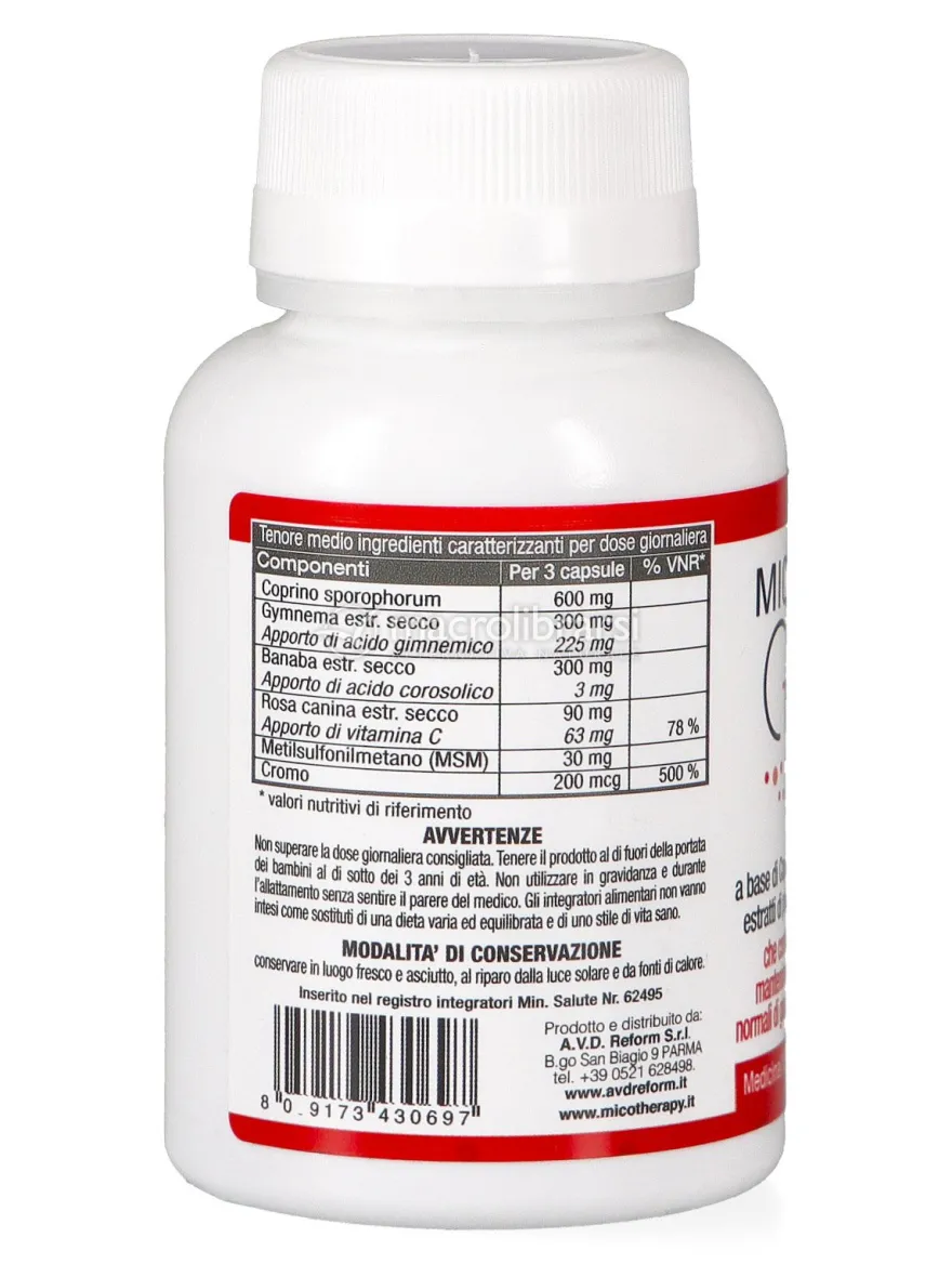 Micotherapy - Glico - Integratore alimentare a base di Coprinus comatus e Cromo