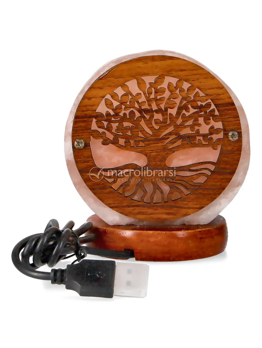 Mini Lampada di Sale Rosa Himalayano USB - Albero della Vita